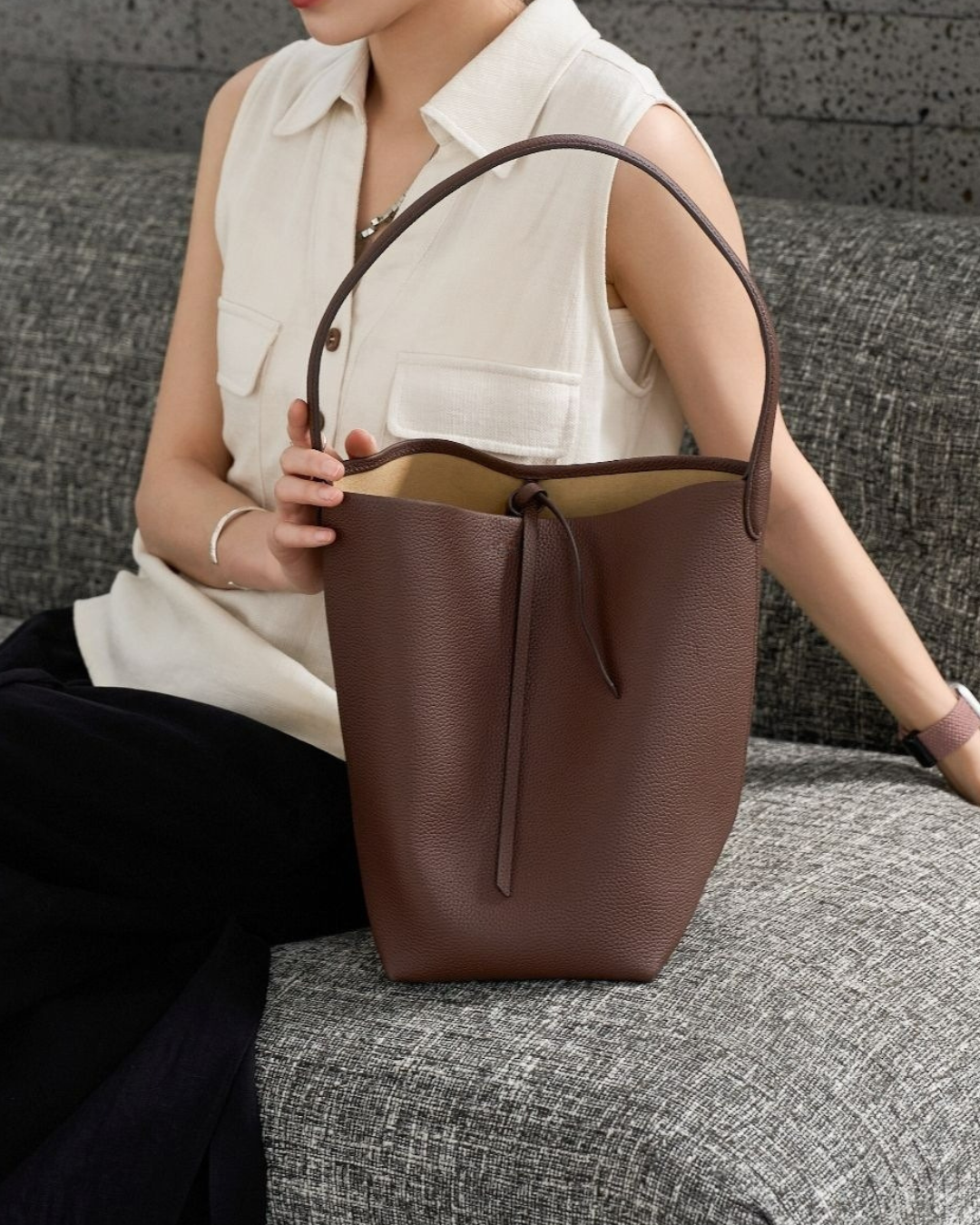 N/S Park Leather Tote Bag