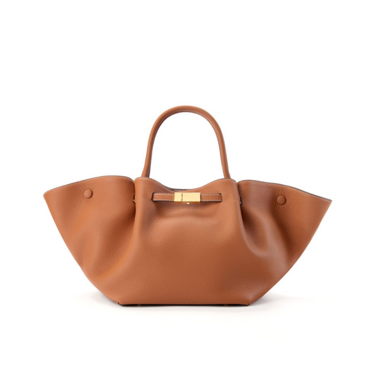 Structured Leather Tote Bag