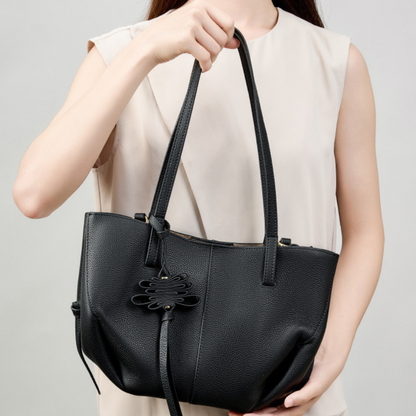 Textured Soft Leather Shoulder Bag