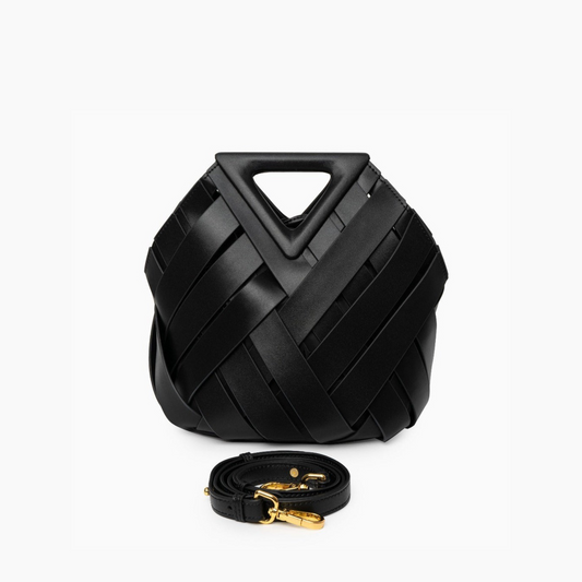 Woven-Style Leather Basket Bag