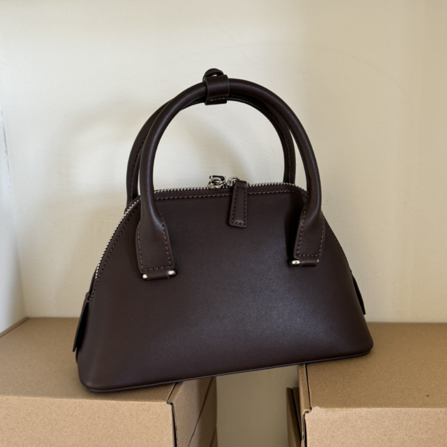 Mini Structured Leather Tote Bag