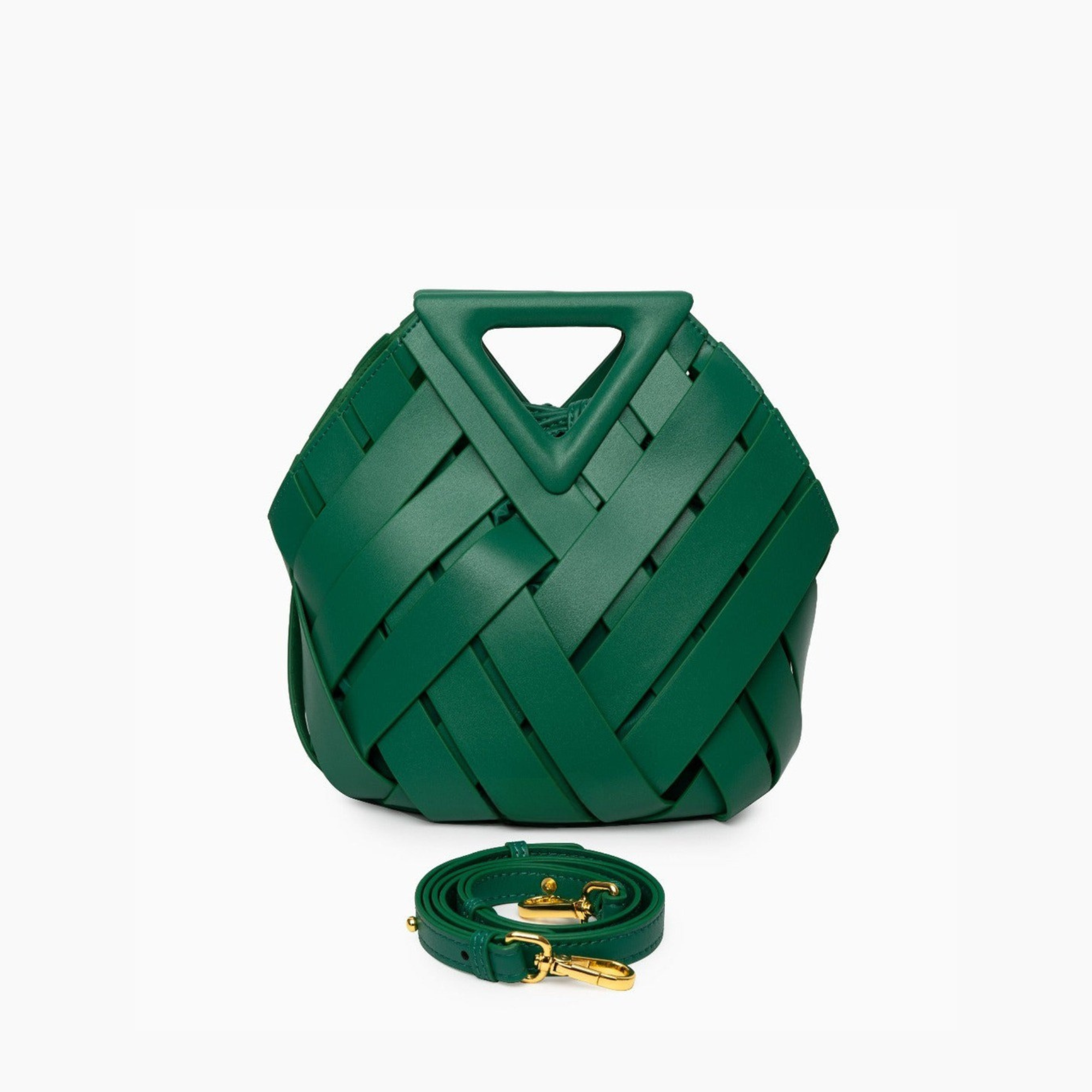 Woven-Style Leather Basket Bag