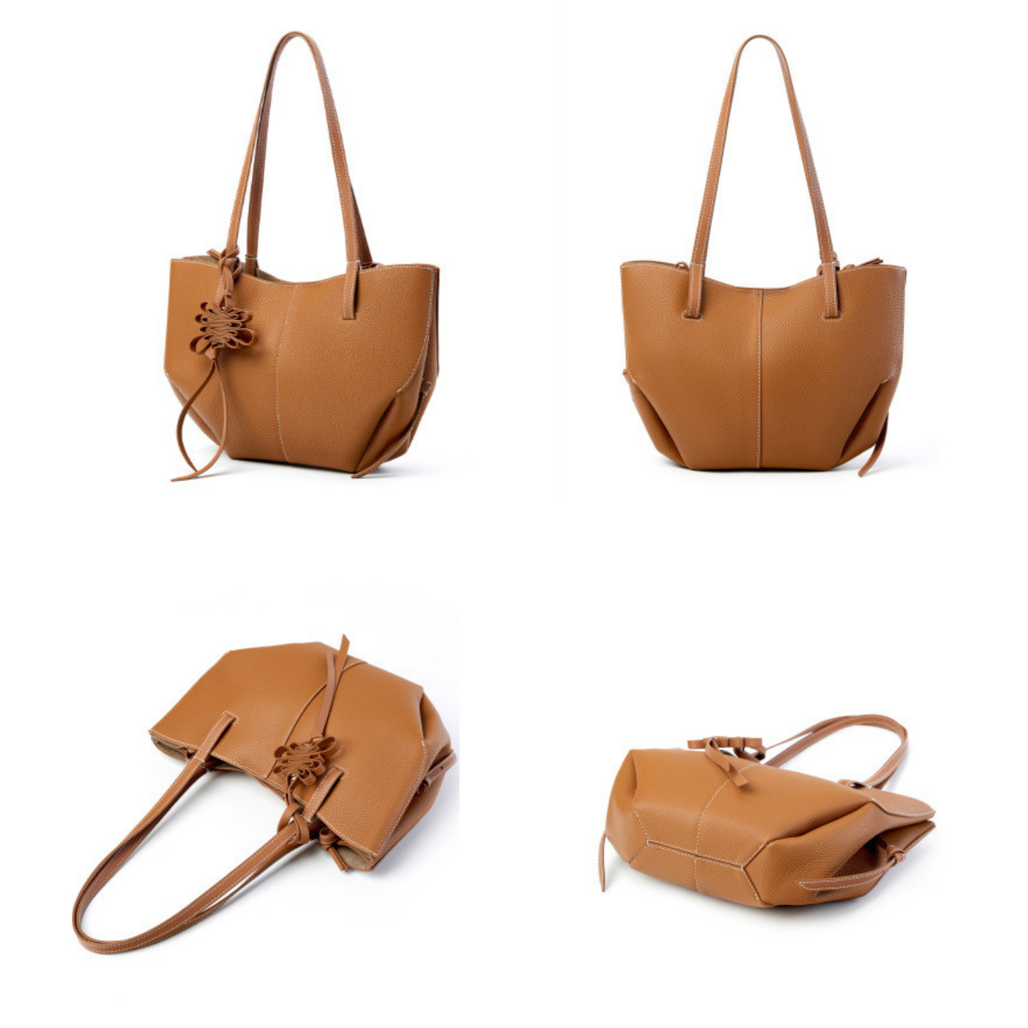 Textured Soft Leather Shoulder Bag