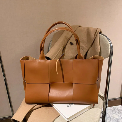 The "Bottega-Veneta-Arco-inspired" Luxurious Woven Large Leather Tote Bag