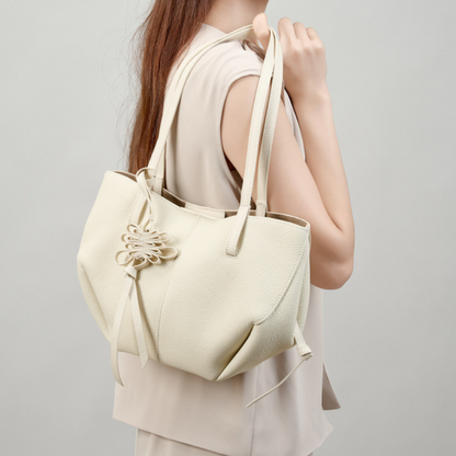 Textured Soft Leather Shoulder Bag