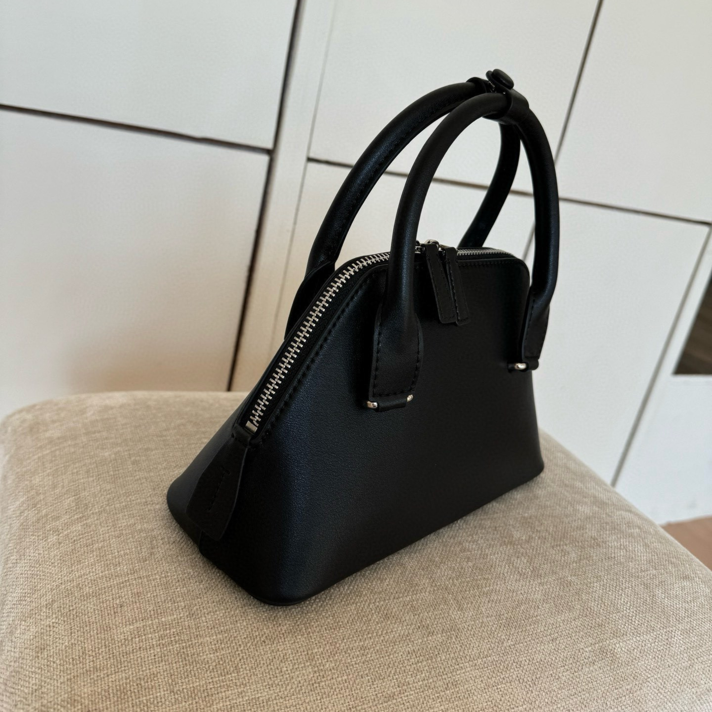 Mini Structured Leather Tote Bag