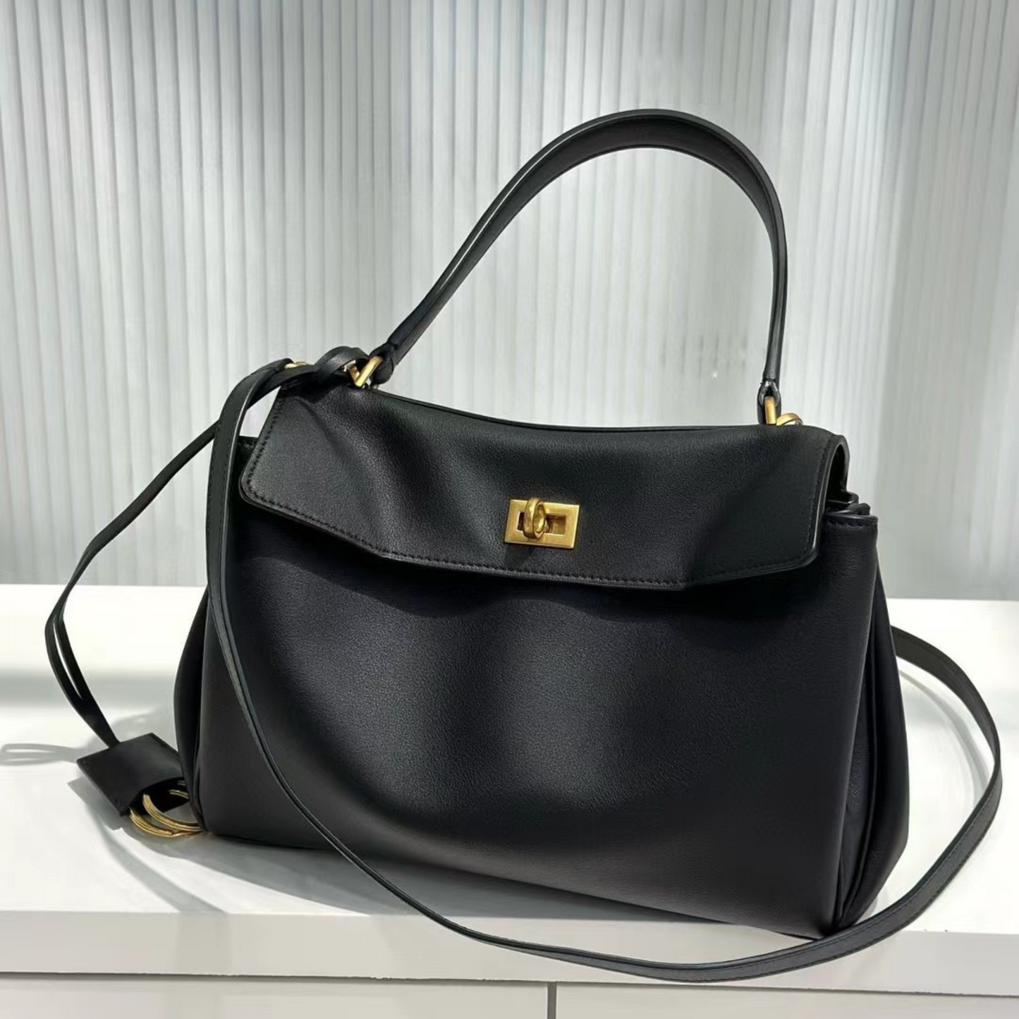 Women's BALENCIAGA-RODEO Inspired Leather Handbag