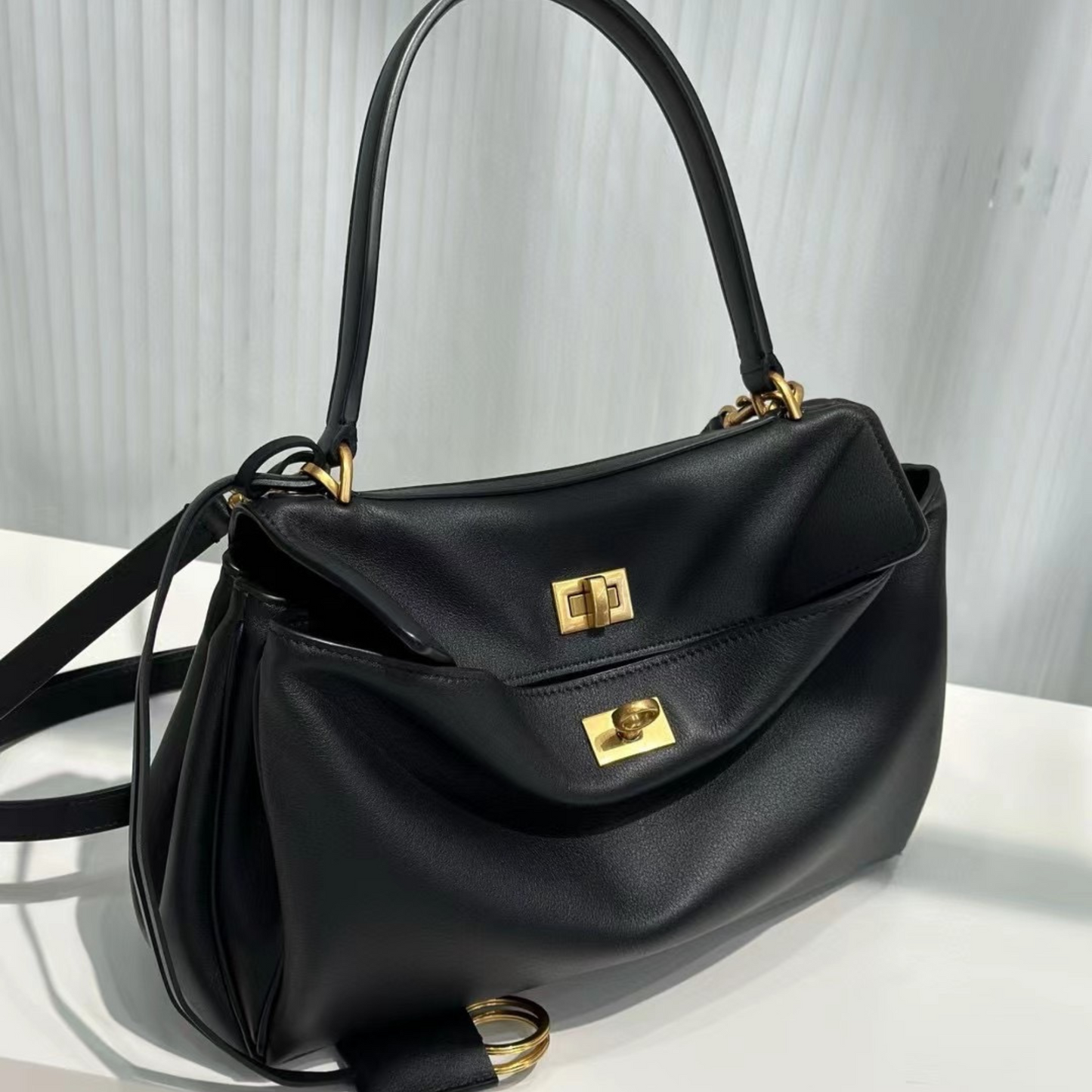 Women's BALENCIAGA-RODEO Inspired Leather Handbag