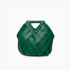 Woven-Style Leather Basket Bag