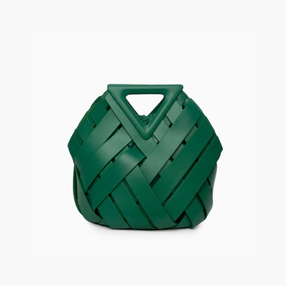 Woven-Style Leather Basket Bag