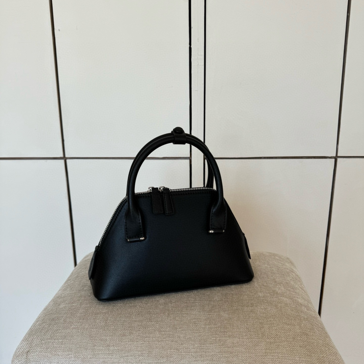 Mini Structured Leather Tote Bag