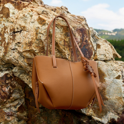 Textured Soft Leather Shoulder Bag