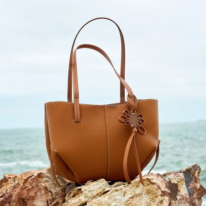 Textured Soft Leather Shoulder Bag