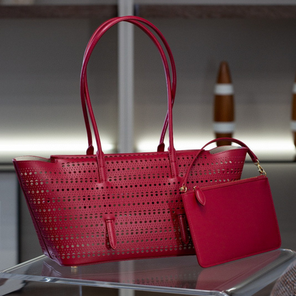 Hollow Out Shoulder Leather Bag