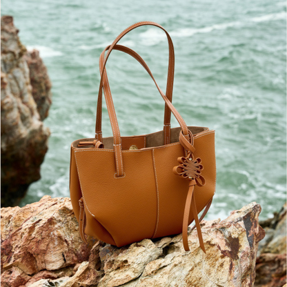 Textured Soft Leather Shoulder Bag