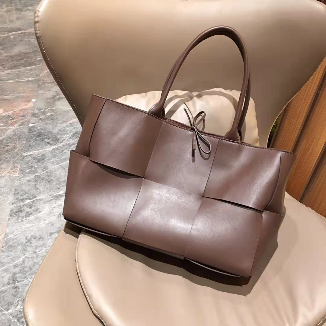 The "Bottega-Veneta-Arco-inspired" Luxurious Woven Large Leather Tote Bag