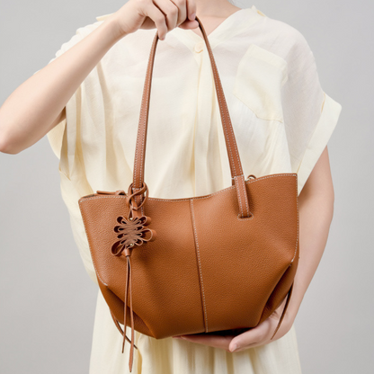 Textured Soft Leather Shoulder Bag