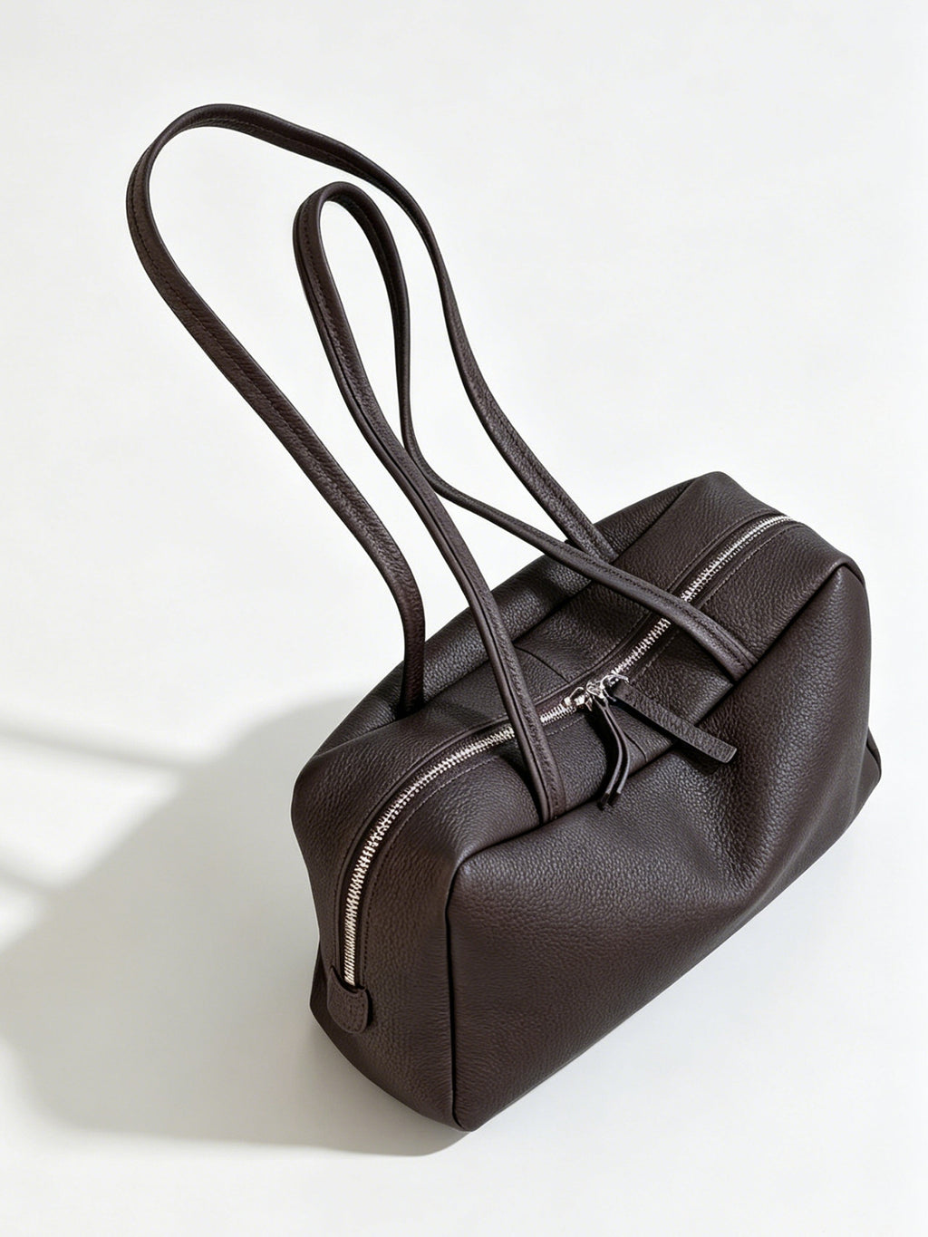Astra Bowling Minimalist Leather Shoulder Bag