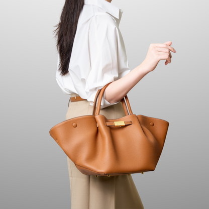 Structured Leather Tote Bag