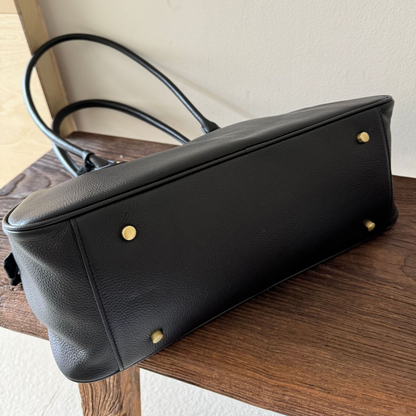 Large Capacity Zip‑Top Natural Leather Shoulder Bag