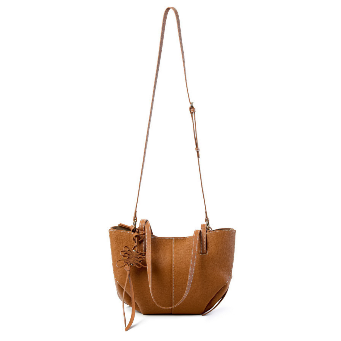 Textured Soft Leather Shoulder Bag