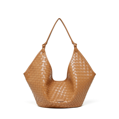 Woven Leather Hobo Shoulder Tote