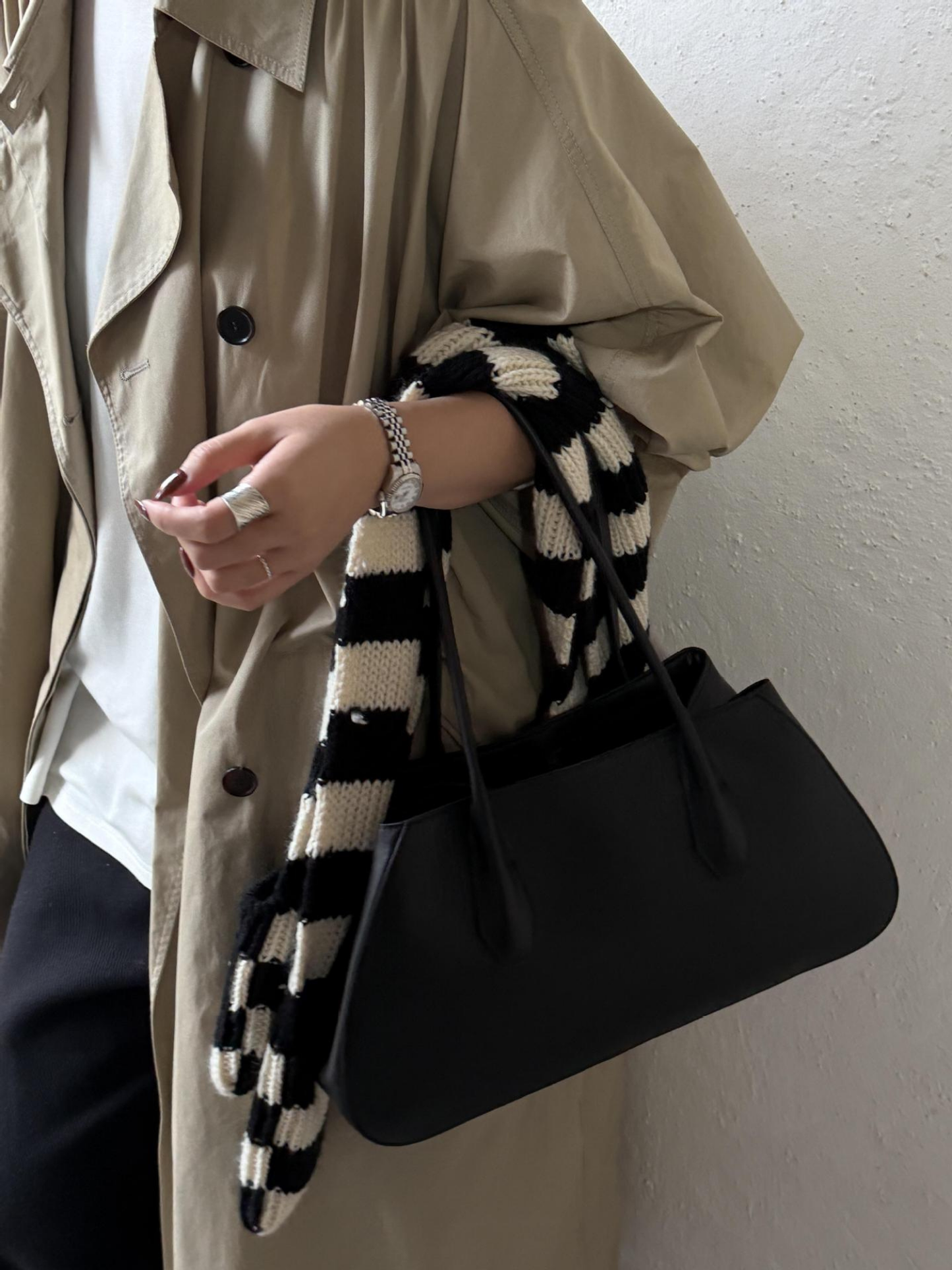 Alger Geometric Inspired Leather Shoulder Bag