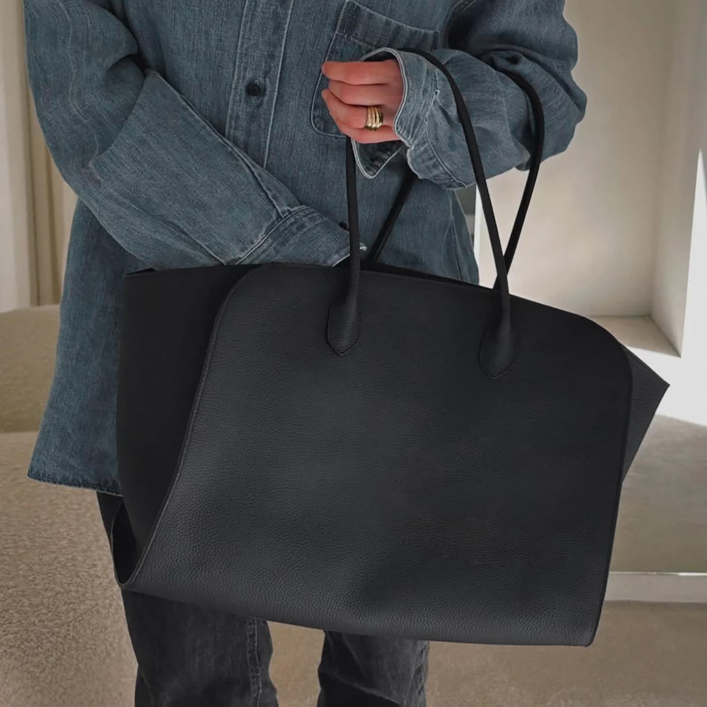 Large Luxurious Leather Tote Bag