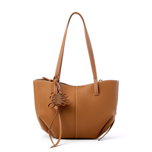 Textured Soft Leather Shoulder Bag