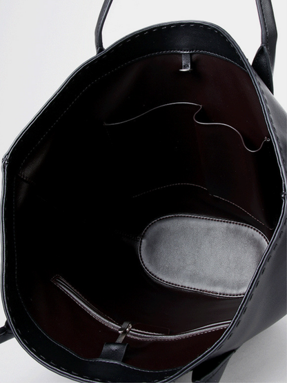 Alger Inspired Structured Leather Tote Bag