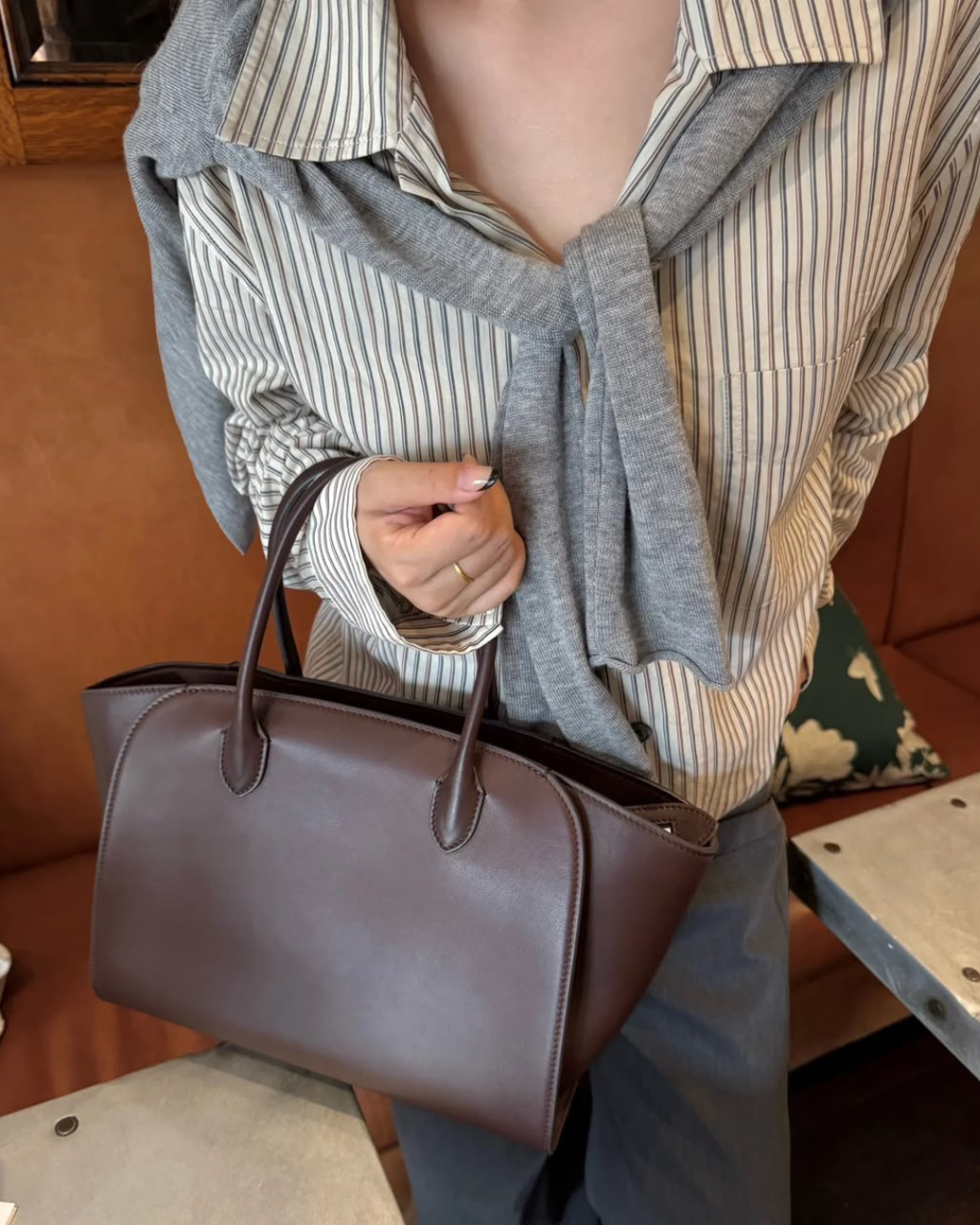 Marlo Large Leather Tote Bag