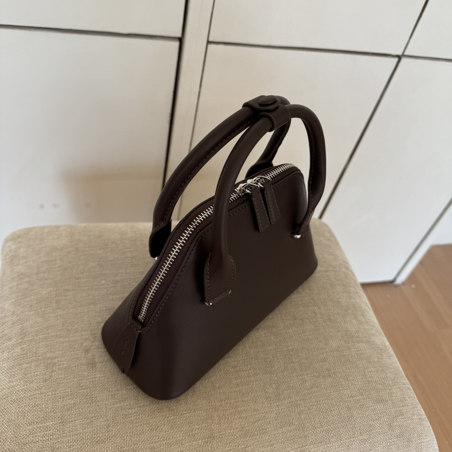 Mini Structured Leather Tote Bag
