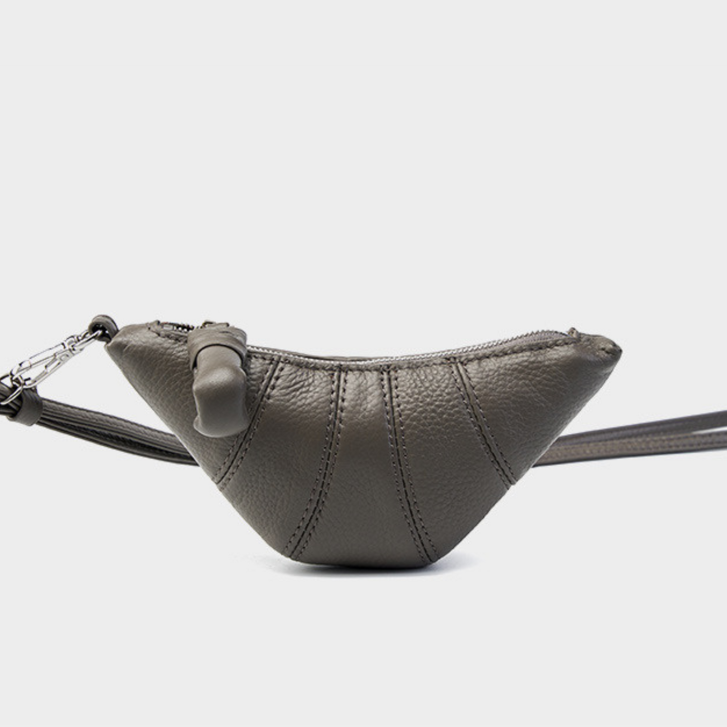 "Le Croissant" Mini Leather Bag - Gray - Trendiesty Worldwide