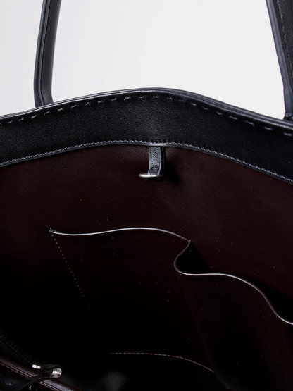Alger Inspired Structured Leather Tote Bag