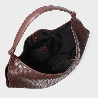 Woven Leather Hobo Shoulder Tote