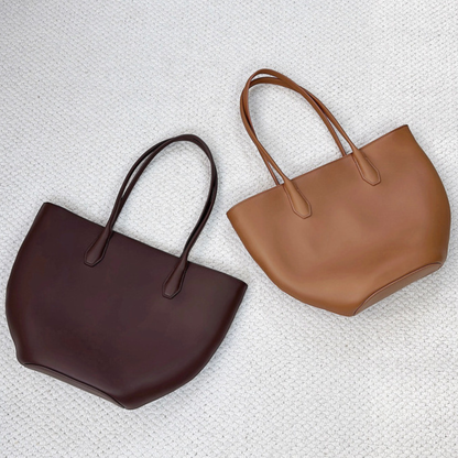 Alger Inspired Structured Leather Tote Bag