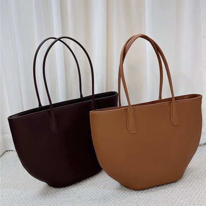 Alger Inspired Structured Leather Tote Bag