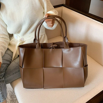 The "Bottega-Veneta-Arco-inspired" Luxurious Woven Large Leather Tote Bag