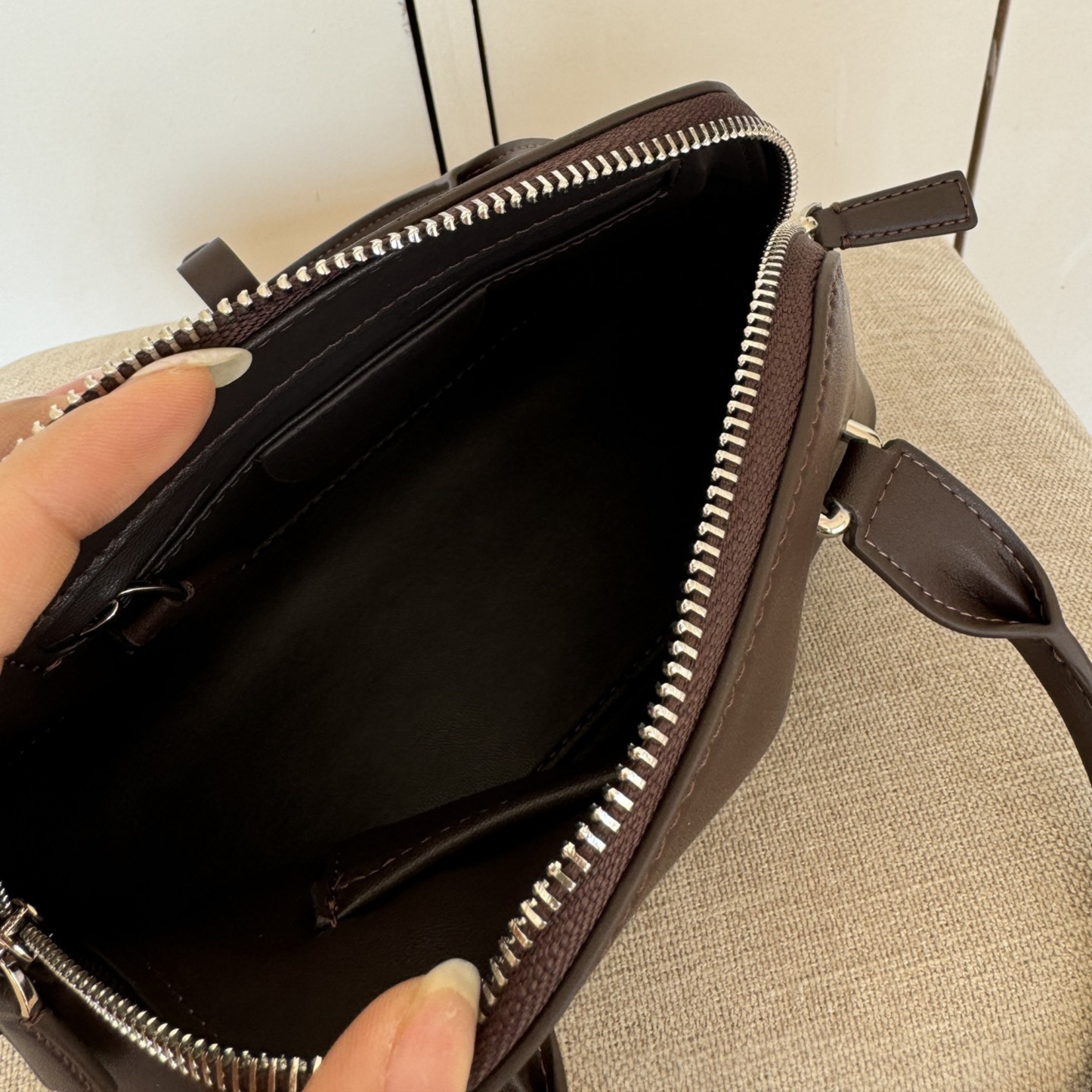 Mini Structured Leather Tote Bag