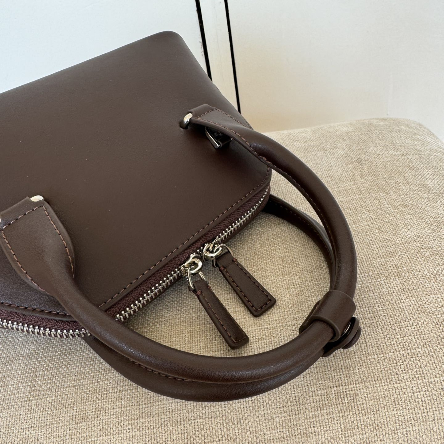 Mini Structured Leather Tote Bag