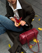 Astra Bowling Minimalist Leather Shoulder Bag