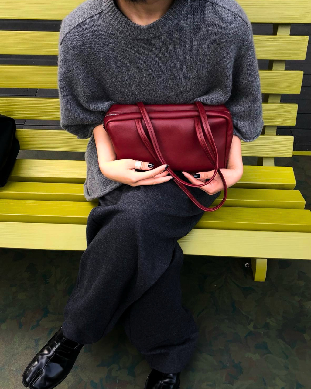 Astra Bowling Minimalist Leather Shoulder Bag