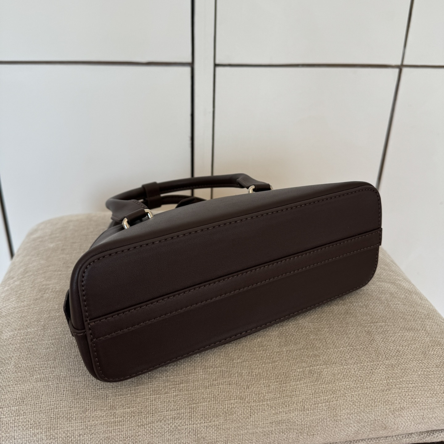 Mini Structured Leather Tote Bag