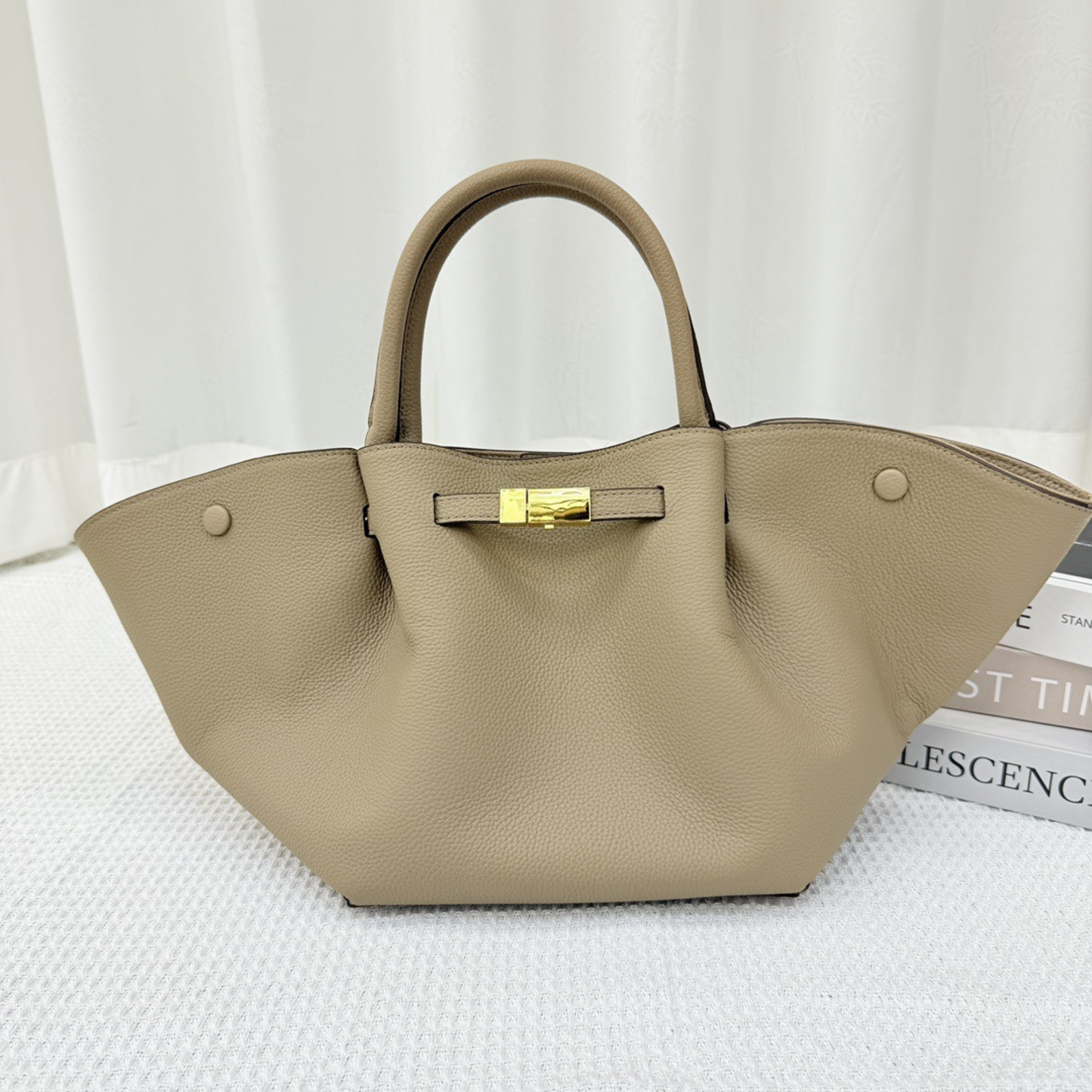 Structured Leather Tote Bag