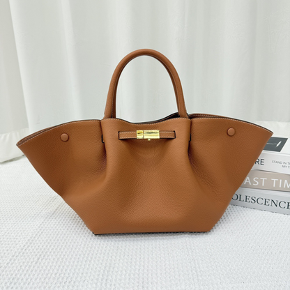 Structured Leather Tote Bag