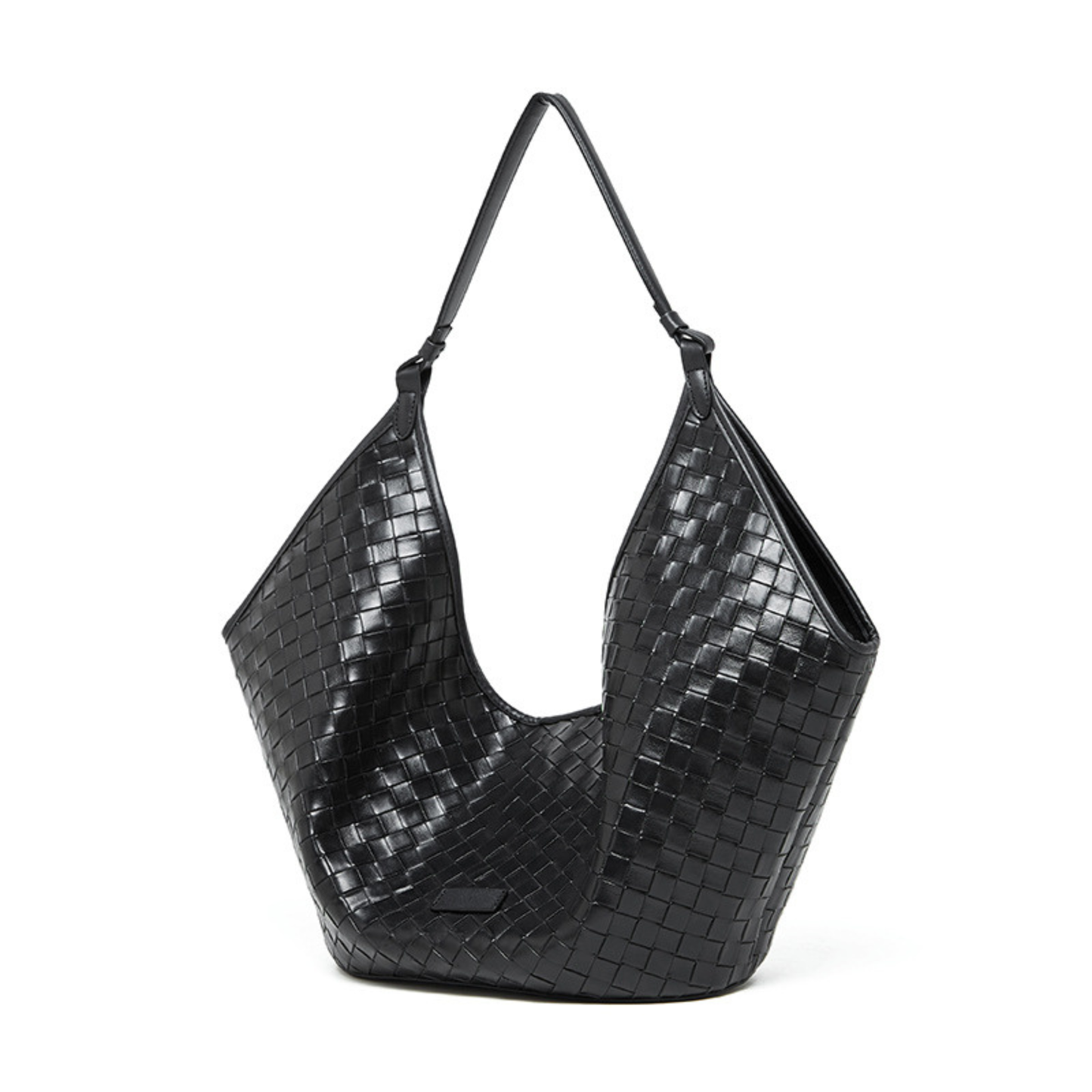 Woven Leather Hobo Shoulder Tote