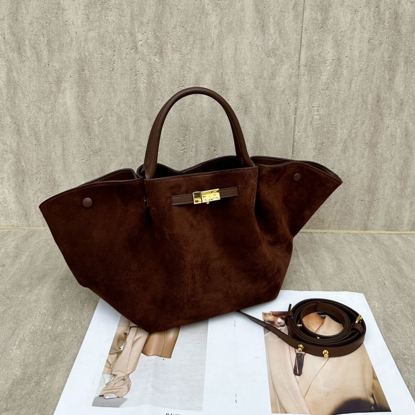 Structured Leather Tote Bag