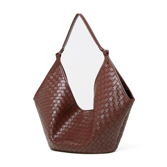 Woven Leather Hobo Shoulder Tote