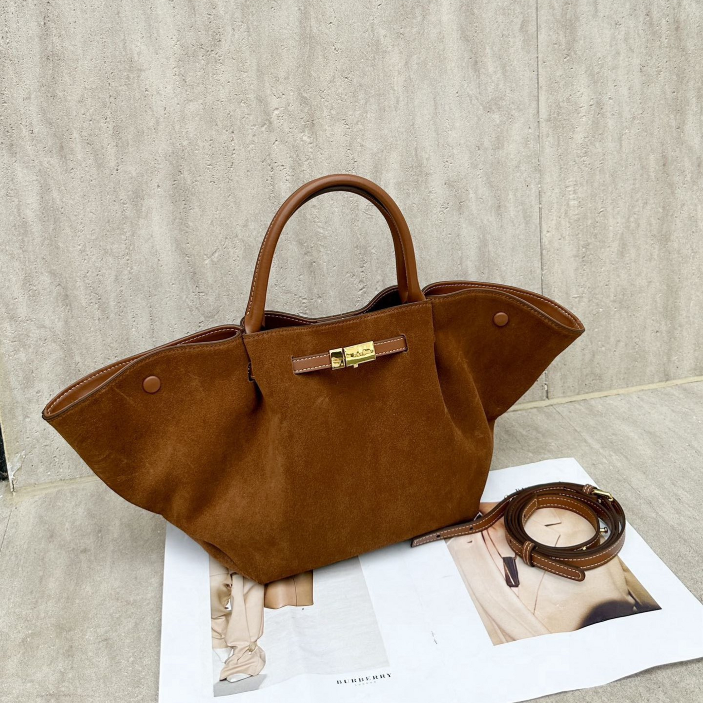 Structured Leather Tote Bag