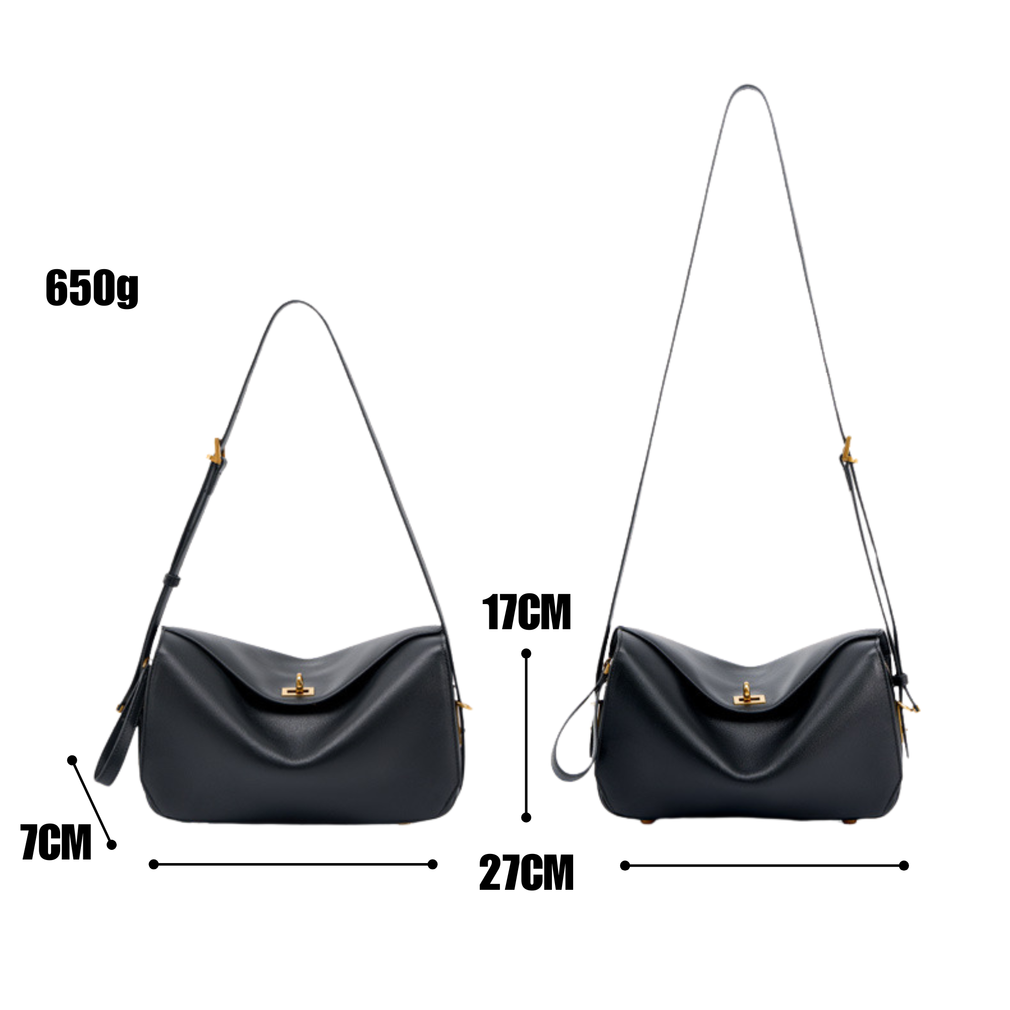 Le 7-Inspired Bowling Leather Shoulder Bag